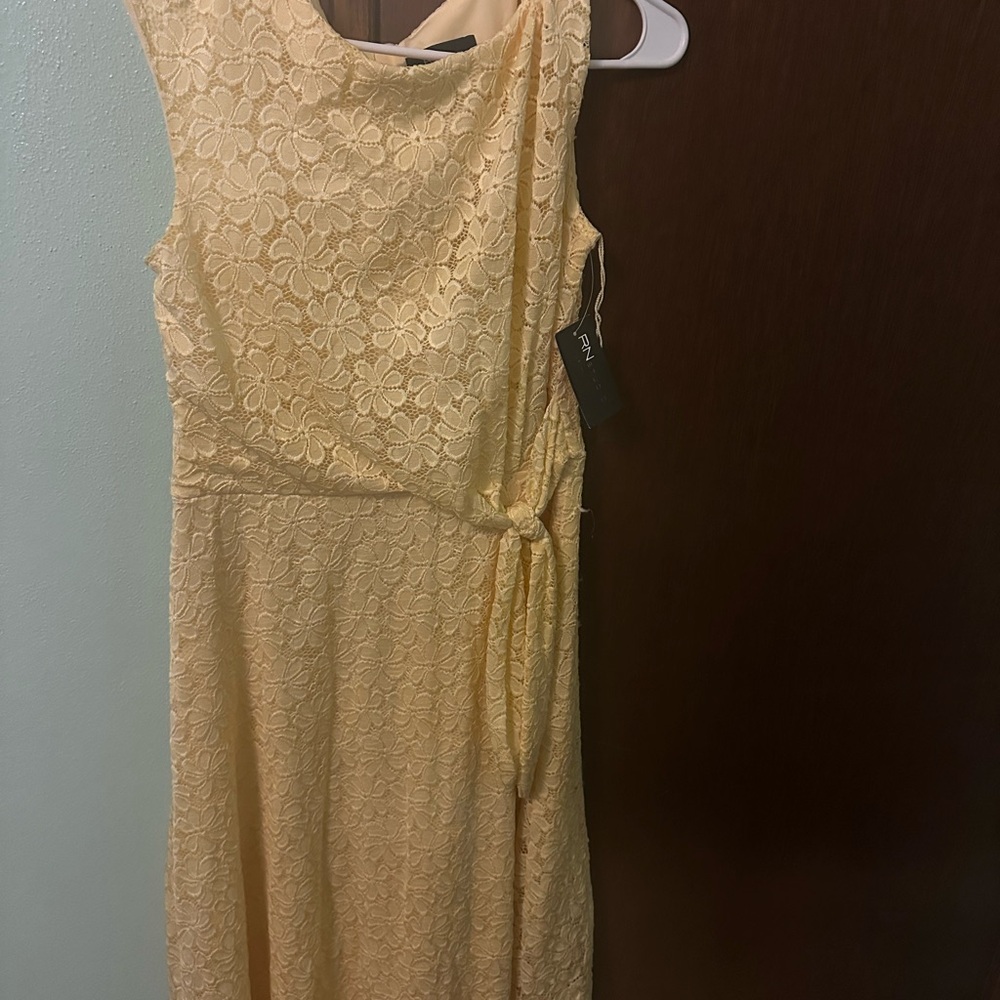Elegant Yellow Lace Dress